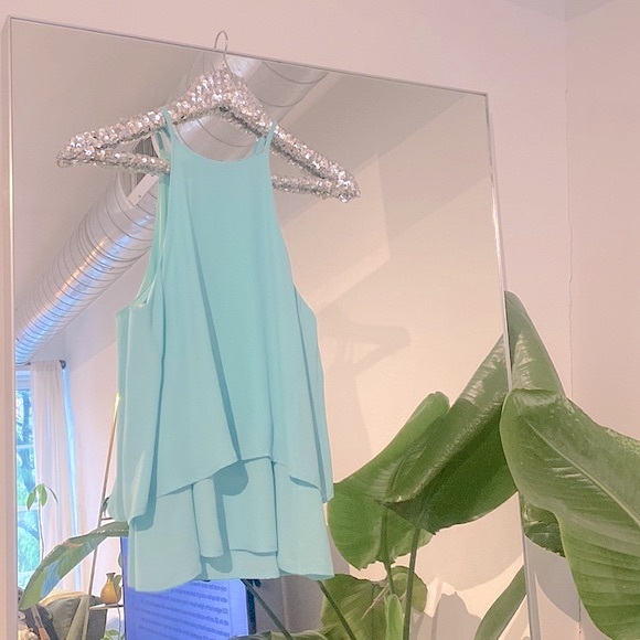 Everly Racerback Silky Blouse Tank Top - Picture 2 of 10